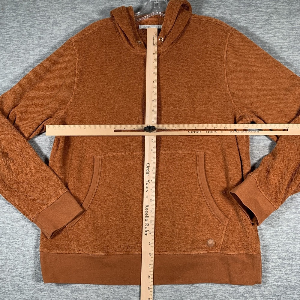 Outerknown Hoodie Sweatshirt Mens Large Orange 1/4 Zip Pullover Kangaroo Pocket - Picture 5 of 11